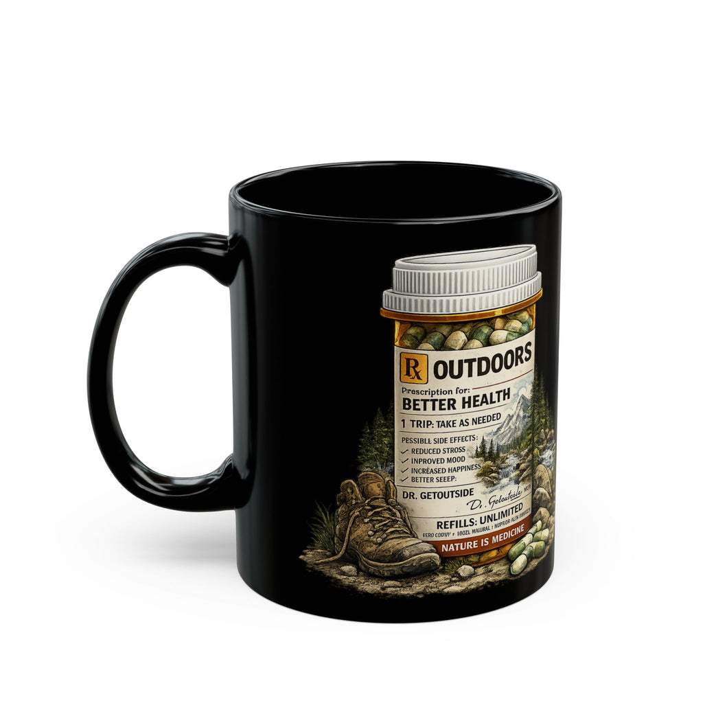 Right Hand Outdoor Mug — “Get Outdoors” Scenic Coffee Cup (11oz/15oz)