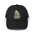 Distressed Dad Hat - 'Poke Around and Find Out' Mountain Skull Graphic Cap