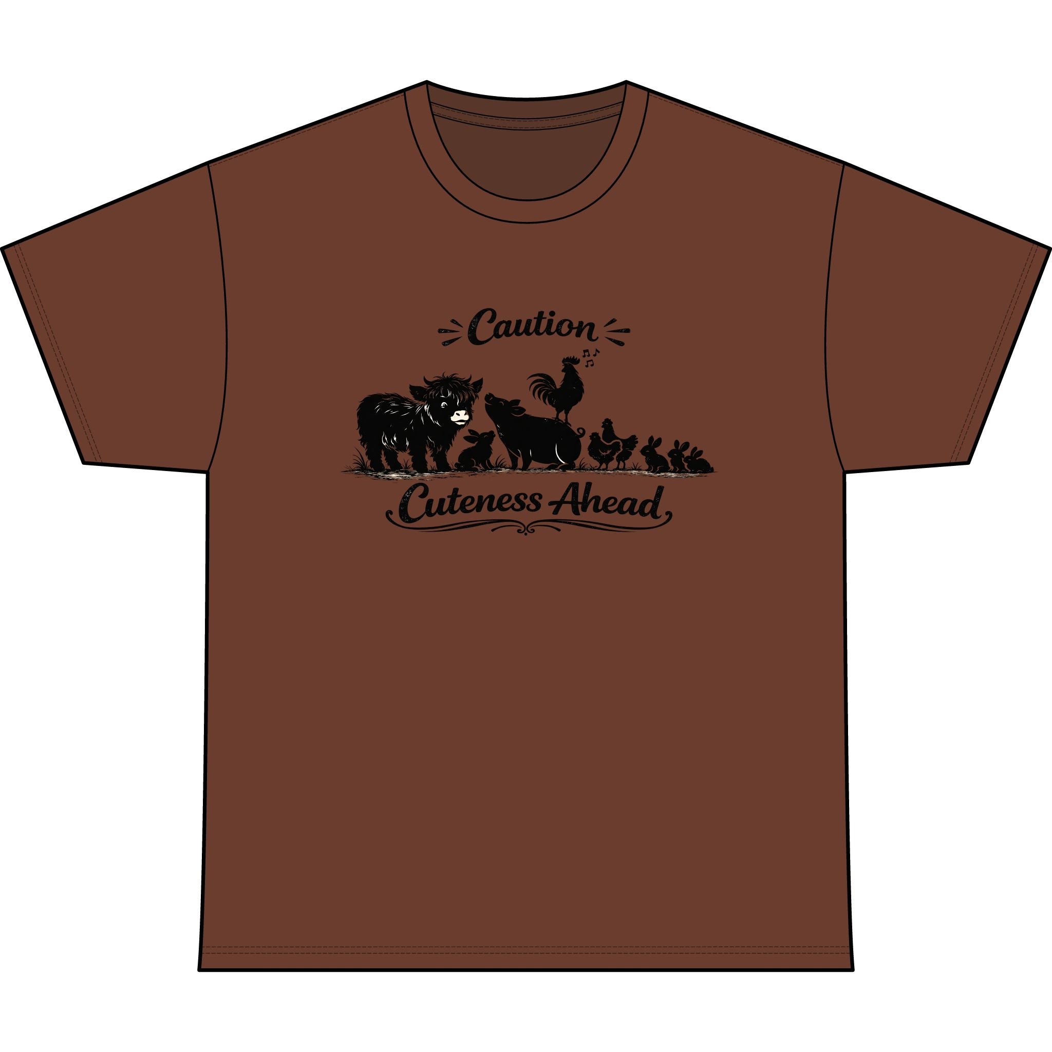 Caution Cuteness Ahead T‑Shirt — Woodland Baby Animals Graphic Tee