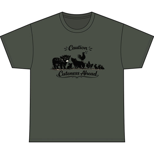 Caution Cuteness Ahead T‑Shirt — Woodland Baby Animals Graphic Tee
