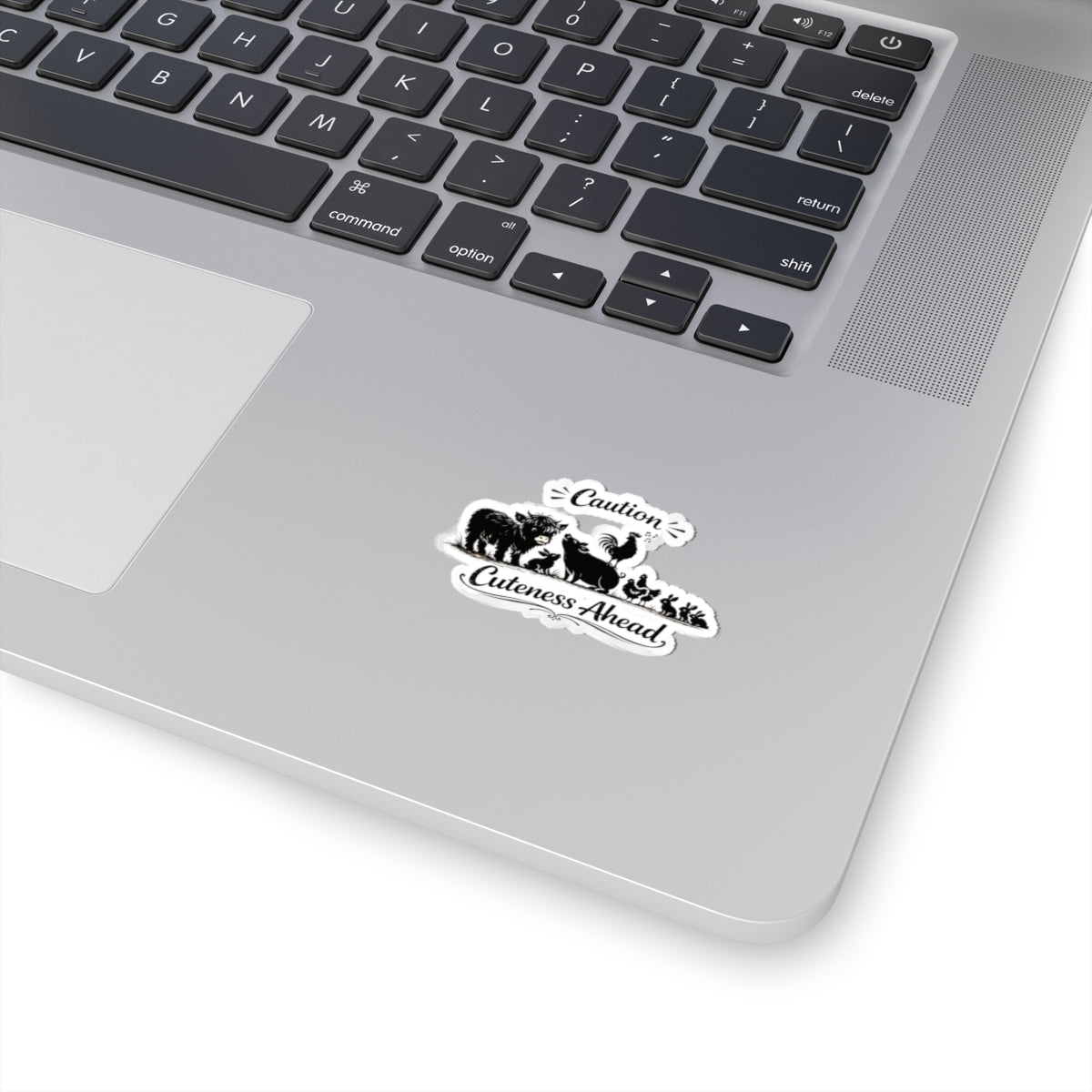 Cuteness Ahead Farm Animal Sticker - 'Caution Cuteness Ahead' Kiss-Cut Decal