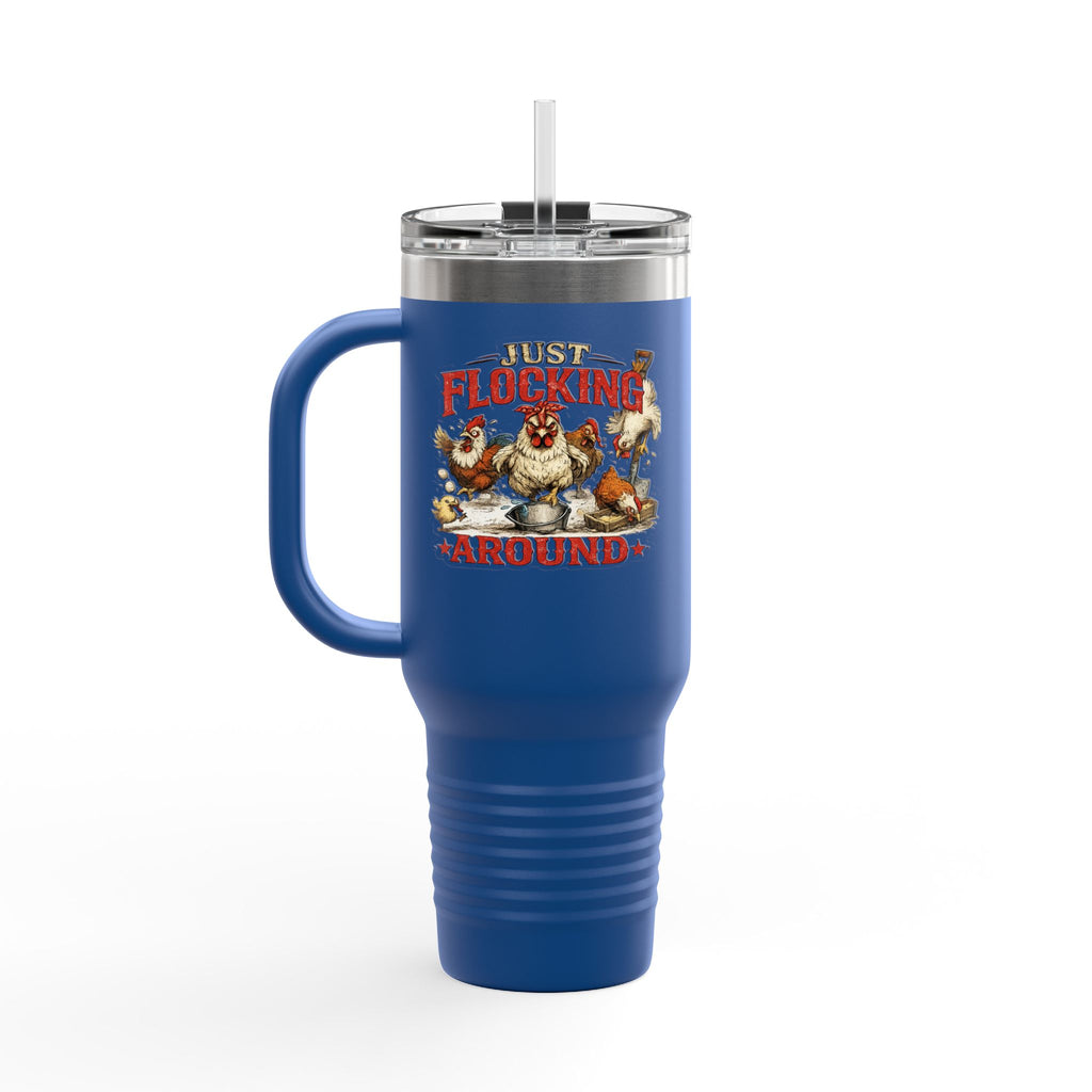 40oz Insulated Travel Mug — “Just Flocking Around” Thermal Tumbler