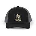 Snapback Trucker Cap — 'Peek Around & Find Out' Bigfoot Graphic Hat